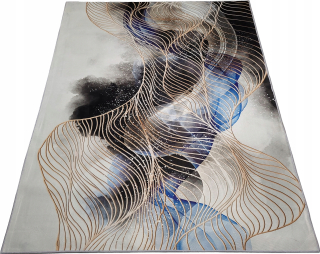 Koberec Fancy 200x300 cm 2x3 Moderná protišmyková sieťovina čierna modrá